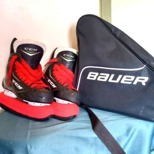 CCM Hockey skates size 6 black red laces